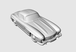 schwierige 3D Vermessung eines Mercedes - 3D Vermessung Dresden